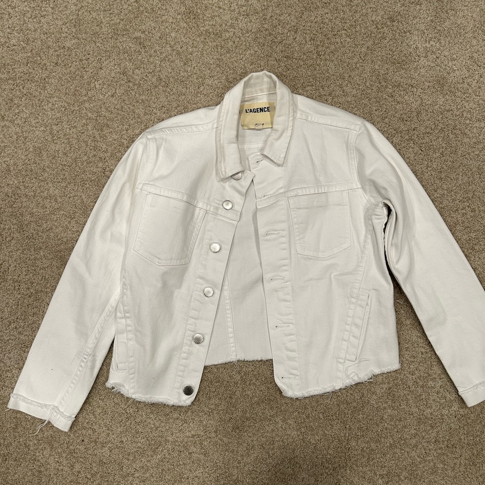 L'AGENCE White Jean Jacket